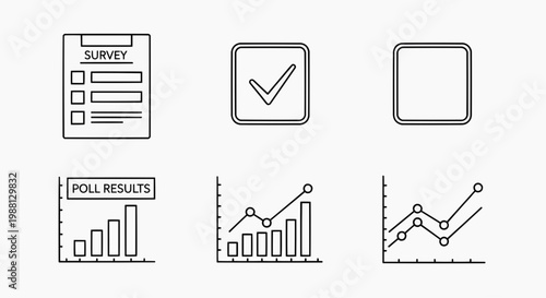 Survey and poll results displayed on various graphs and charts
