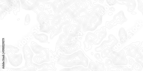 white topography map geography relief diagram texture design. Topography white background and black line world map texture design. Lines Topographic contour lines grid map seamless pattern.