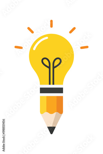 Creative Lightbulb Pencil Idea Illustration