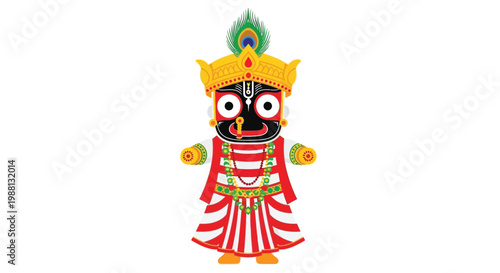 A colorful depiction of lord jagannath a hindu deity