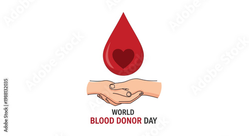 Blood Donation Symbol With Helping Hands And Drop.