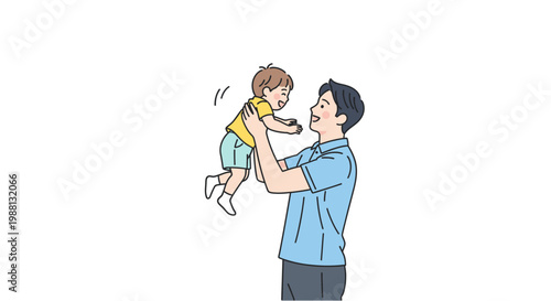 Father Lifting Child Playful Joyful Expression.