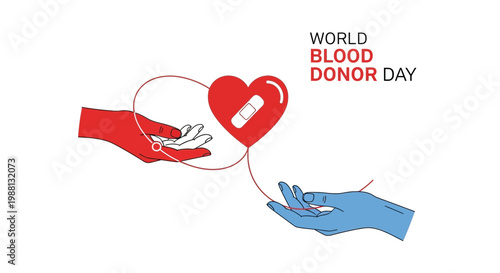 Blood Donation Heart Hands Unity World Day.