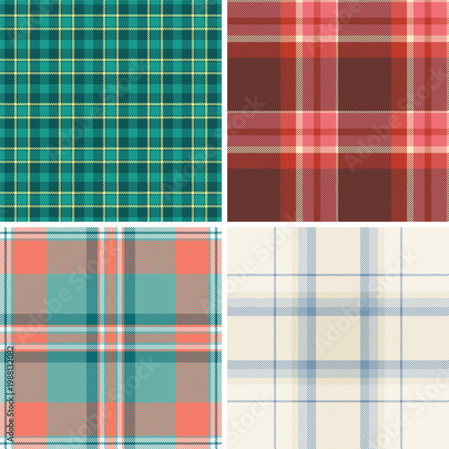 Plaid pack perfect for writing journals. Seamless tartan patterns bring style and professionalism to everyday stationery. Vector files remain clean.