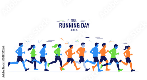 Group of runners in a dynamic race scene.