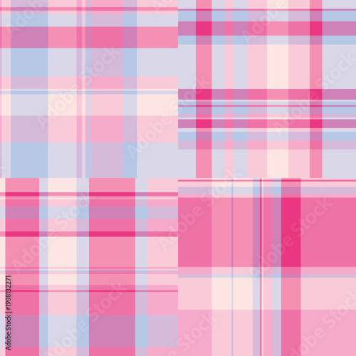 Plaid pattern set tailored for leggings and pants. Stylish tartan repeats elevate contemporary bottoms. Vector format allows scalability.