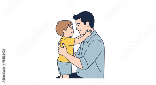 Gentle Father Embracing His Baby Companion.