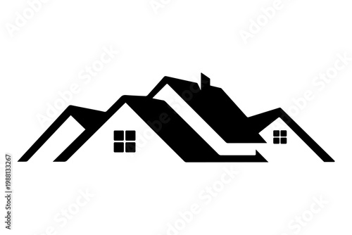 Stylish House Roof Icon for Property Business