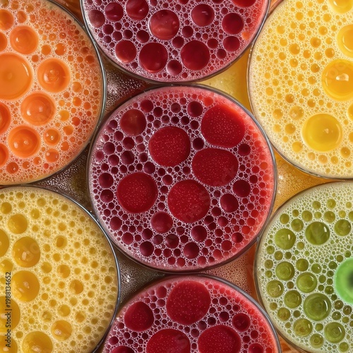 Colorful Liquid Texture Juice Patterns Abstract Background Beverage Art Fluid Design Photo