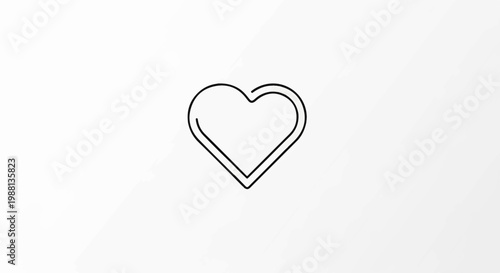 Minimalist outline of a heart shape on a plain background