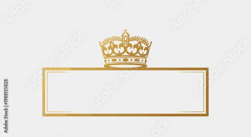 Ornate golden crown emblem with blank space for text or logo