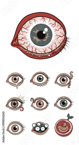 Creative Eyeball Illustrations with Unique Features and Concepts