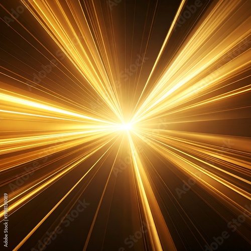Radiating golden light bursts outwards