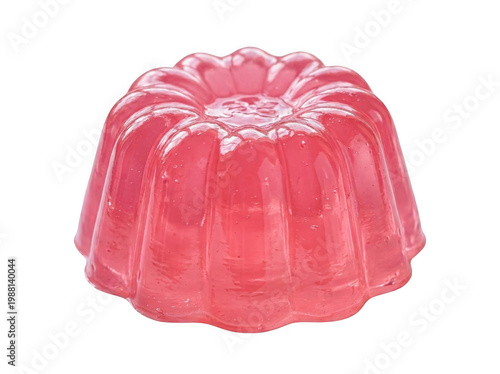 Pink jell o mold isolated on transparent background a sweet and refreshing dessert