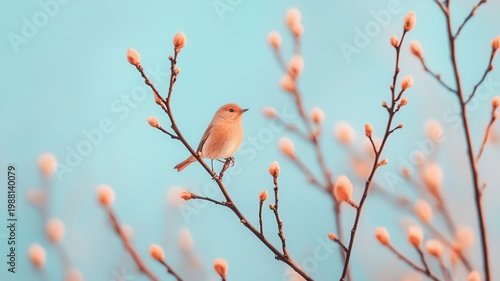 Bare tree branches with tiny buds signaling new life, growth, and the anticipation of spring a clear against sky