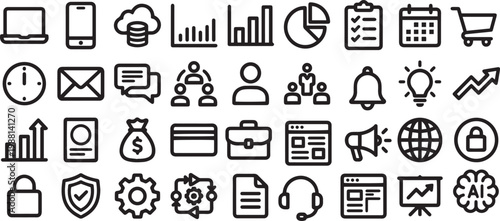 Business Icons Set for Web and Mobile Applications