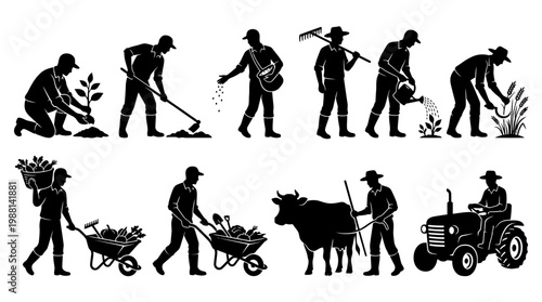 Farmers working in agriculture field.