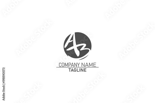 AB, Abstract Letters Logo Monogram, AB letter minimal logo design, AB lettermark, AB company logo

