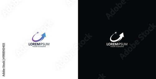 travel agency logo design and abstract business up arrow