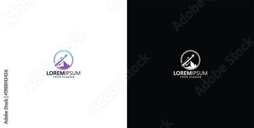 travel agency logo design and abstract business up arrow