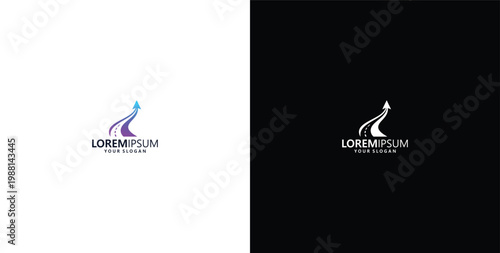 travel agency logo design and abstract business up arrow