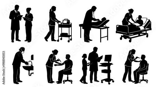 Medical professionals at work together.