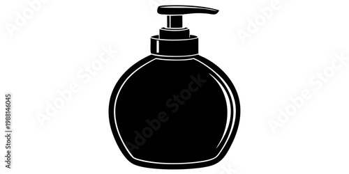 Dish Soap Liquid Bottle Silhouette Vector - Cleaning Supplies Household Icon