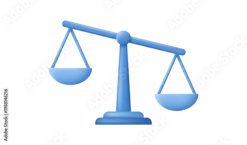  blue scale icon representing balance and justice in a minimalist design