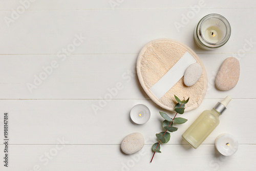 Burning candles with spa st...