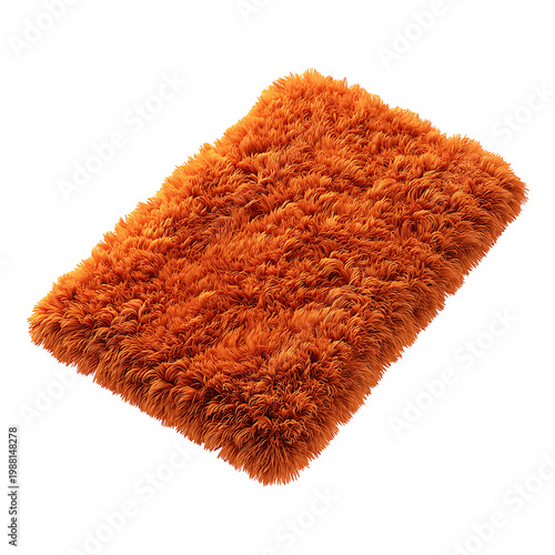 Vibrant Action, Soft Orange Rug, Home Interior, Photo, Cozy Atmosphere, Top View, Interior Design Concepts