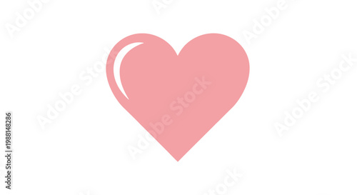 Pink Heart Icon Symbol on White Background