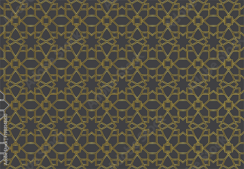 Luxury Gold Islamic Geometric Seamless Pattern Background Design
