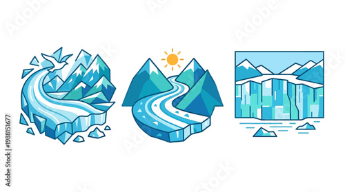 Abstract Ice Environments in a Minimalist Style