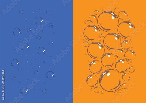 Realistic Water Bubble Vector Illustration on Color Background