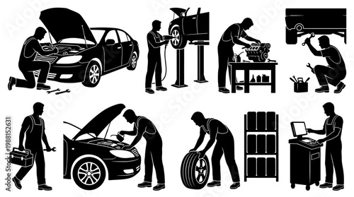 car repair, mechanics at work, auto service