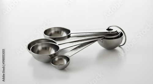 Clean Studio Shot of Stacked Kitchen Measuring Spoon Set