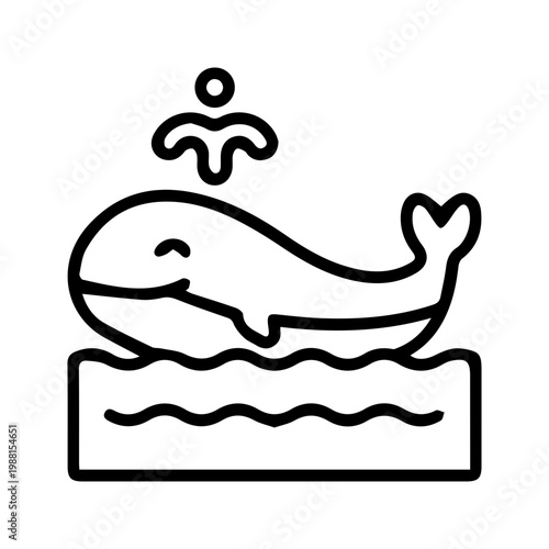 Whale blowing water icon