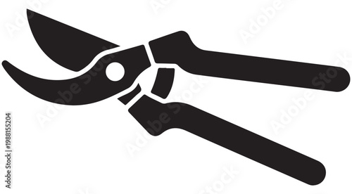 Garden pruning shears silhouette vector icon for landscaping and horticulture design