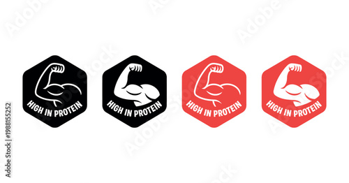 High protein icon set vector illustration nutrition food symbols protein rich diet fitness health nutrition design isolated on white background