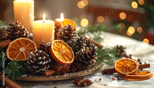 Festive holiday centerpiece