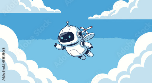Astronaut Floating in Sky with Clouds.