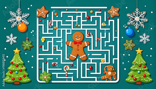Festive maze with cookies