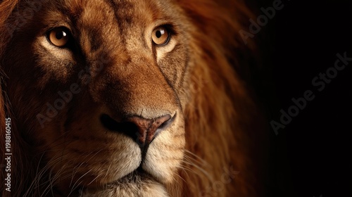 Lion with intense gaze symbolizing leadership and growth in business and career development, embodying power, vision, and continuous improvement for top performers and hiring success