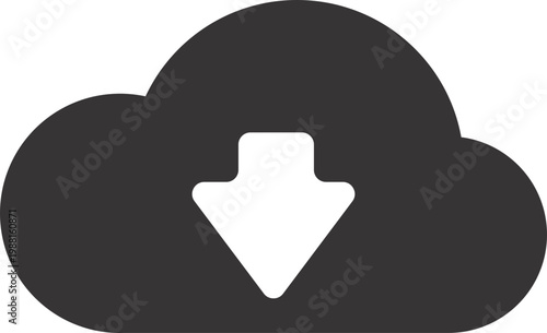 Download Cloud Icon Representing Data Transfer in a Digital Computing Interface