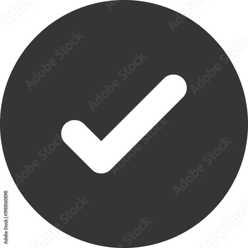 Checkmark Icon Symbol Representing Success and Approval in a Minimalist Design