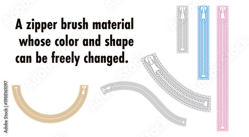 色も形も自由自在に変更できるジッパーのブラシ素材