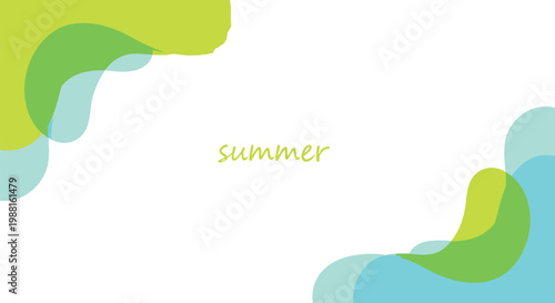 Summer, abstract background, colorful clouds, seasonal design element, vector illustration