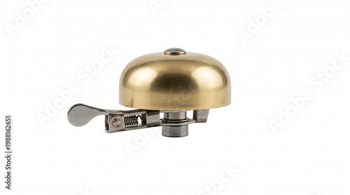 Retro brass bicycle bell, a classic cycling accessory for a vintage look and sound, enhancing safety and style on any ride