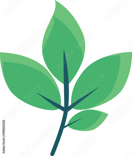 Green leaf icon representing growth and sustainability on a white background