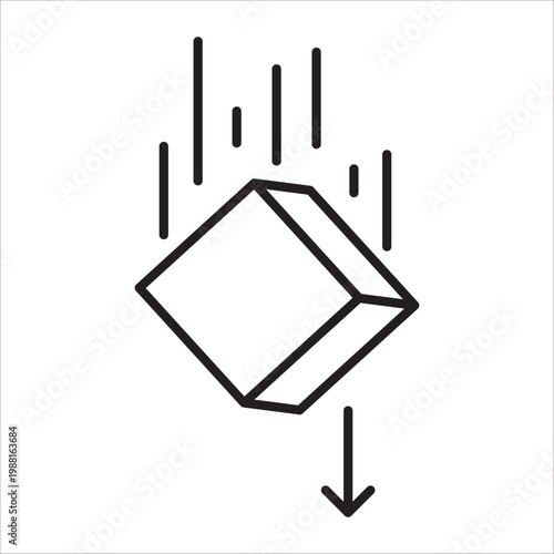 Gravity icon outline vector